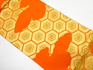 アンティーク　逆雲取りに花亀甲模様織り出し袋帯（材料）